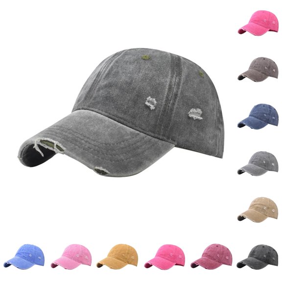 Wash To Do Hole Baseball Cap Outdoor Matching Personality Light Plate Solid Color Cap Hats for Boys One Size