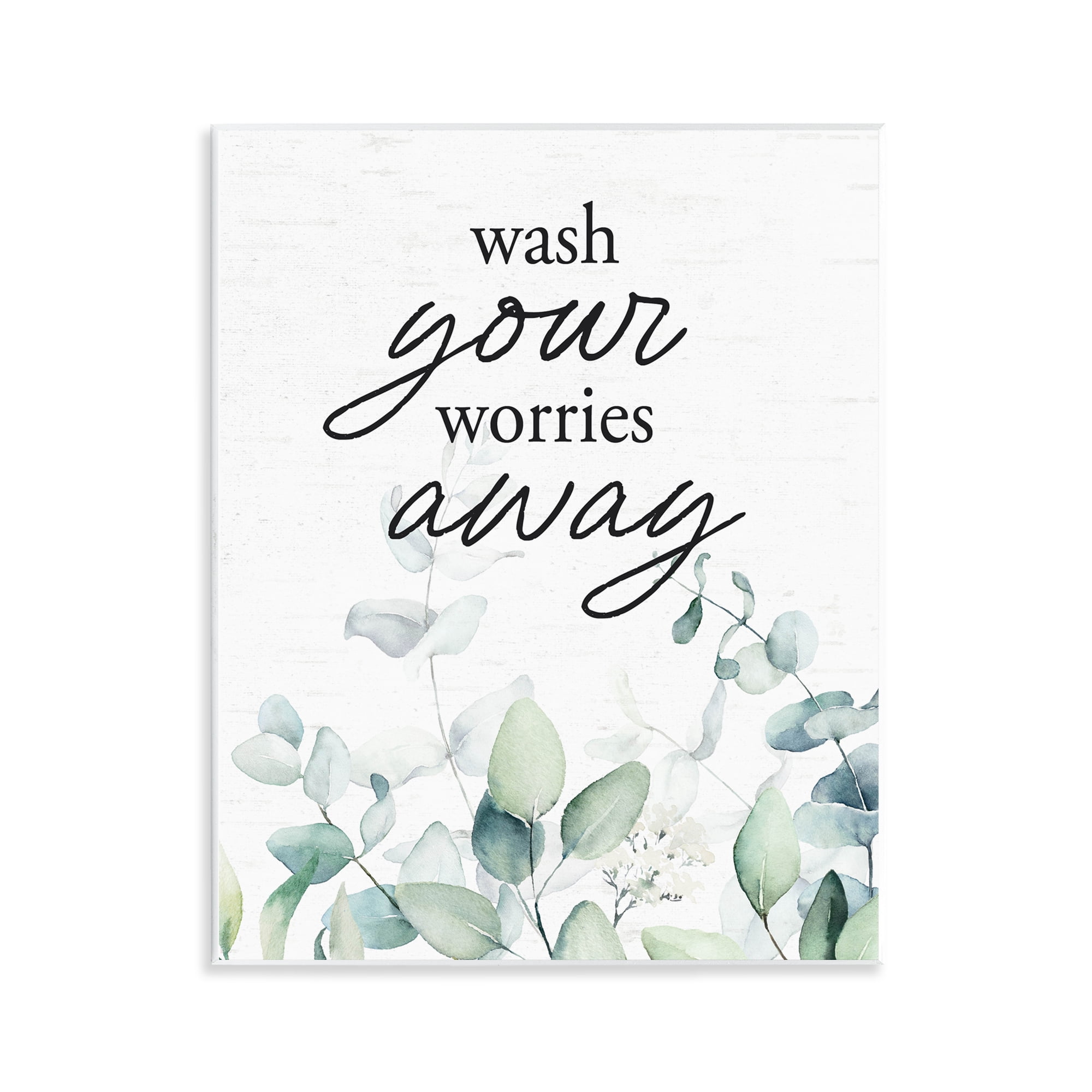 Wash Worries Away Herb Leaves Wall Plaque Art, design by Lettered and Lined