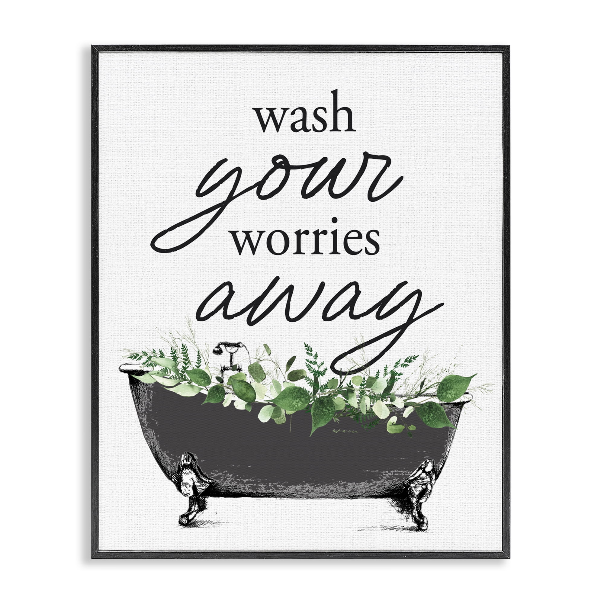 Wash Worries Away Herbs Black Framed Giclee Art, design by Lettered and Lined