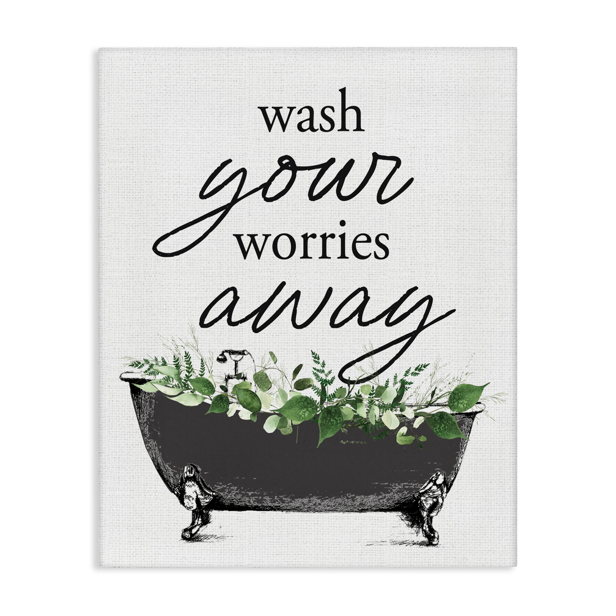 Wash Worries Away Herbs Canvas Wall Art, design by Lettered and Lined