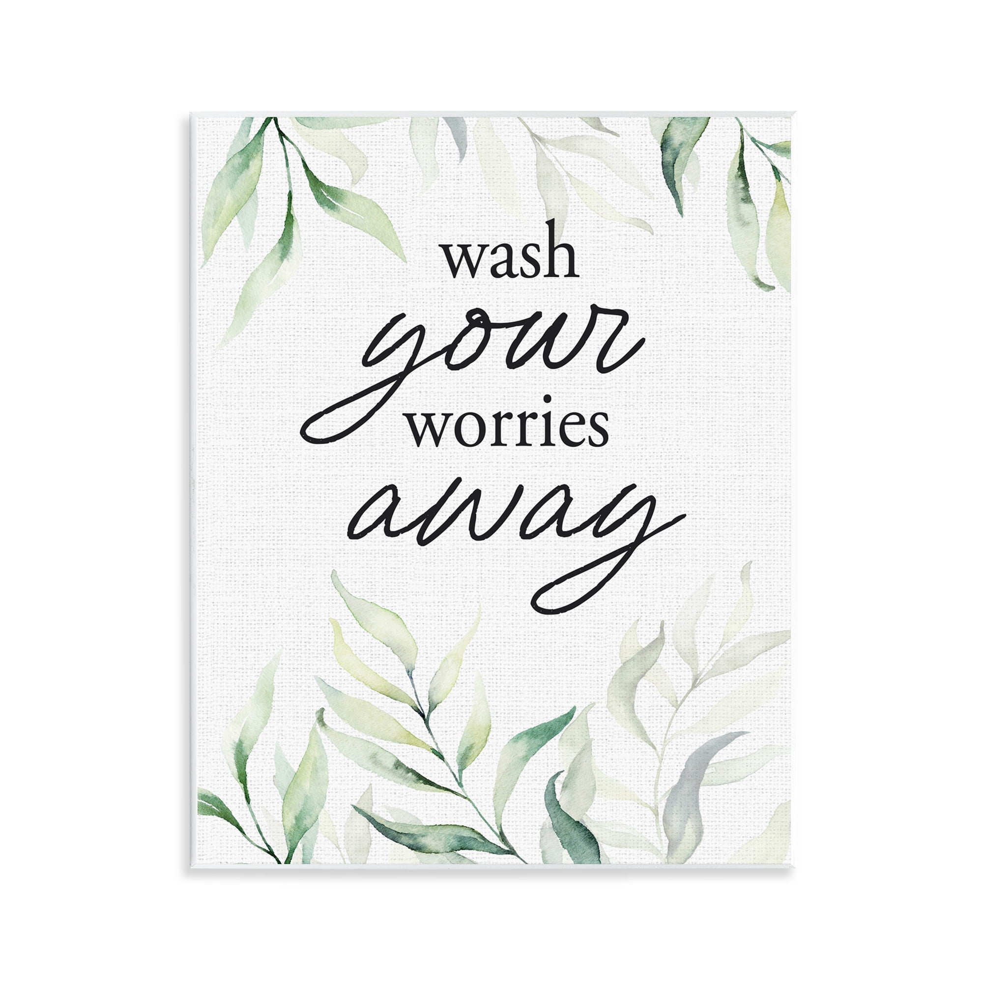 Wash Worries Away Leaves Wall Plaque Art, design by Lettered and Lined