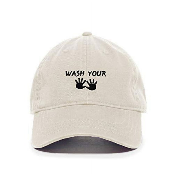 Wash Your Hands Baseball Cap Embroidered Cotton Adjustable Dad Hat