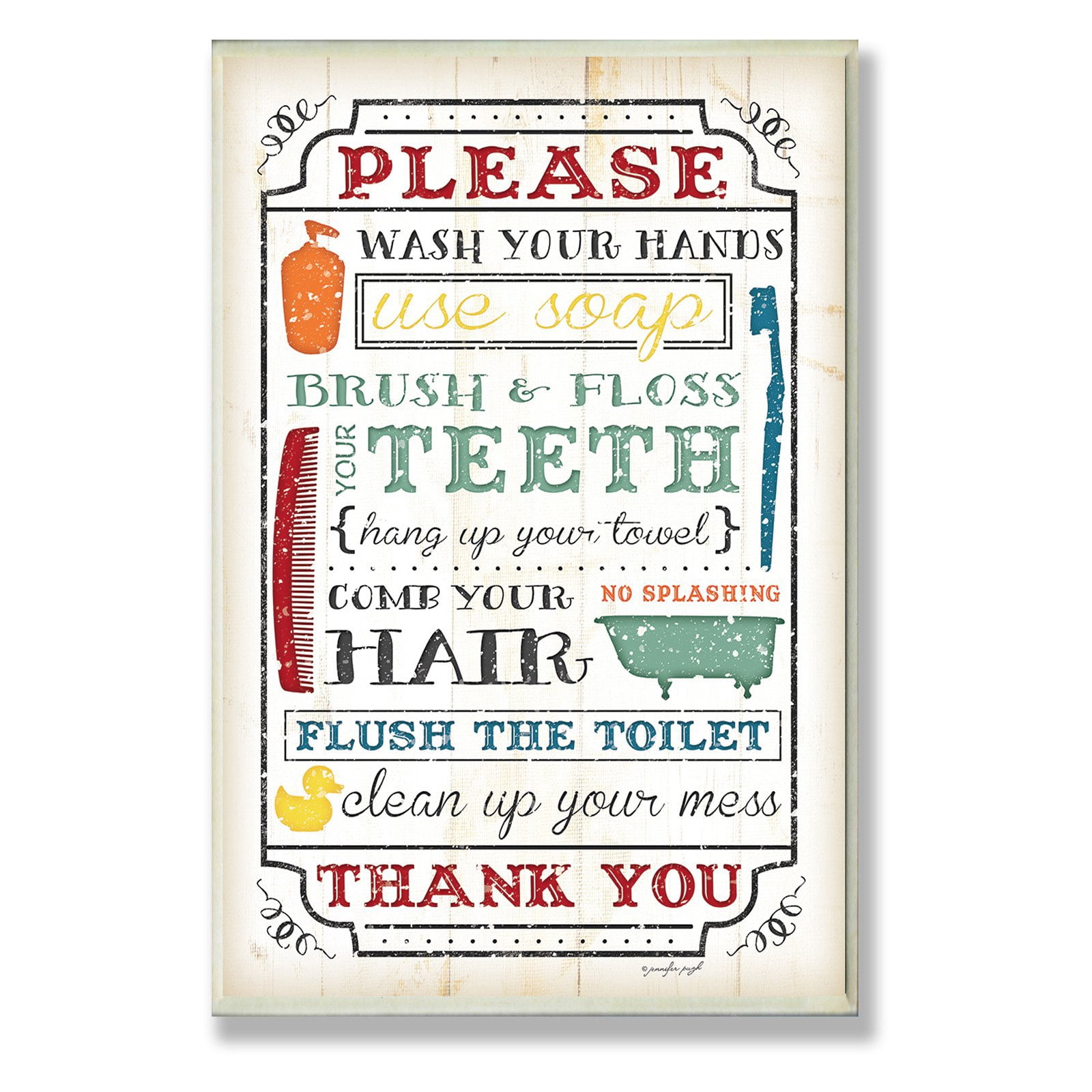 Wash Your Hands Bathroom Wall Plaque