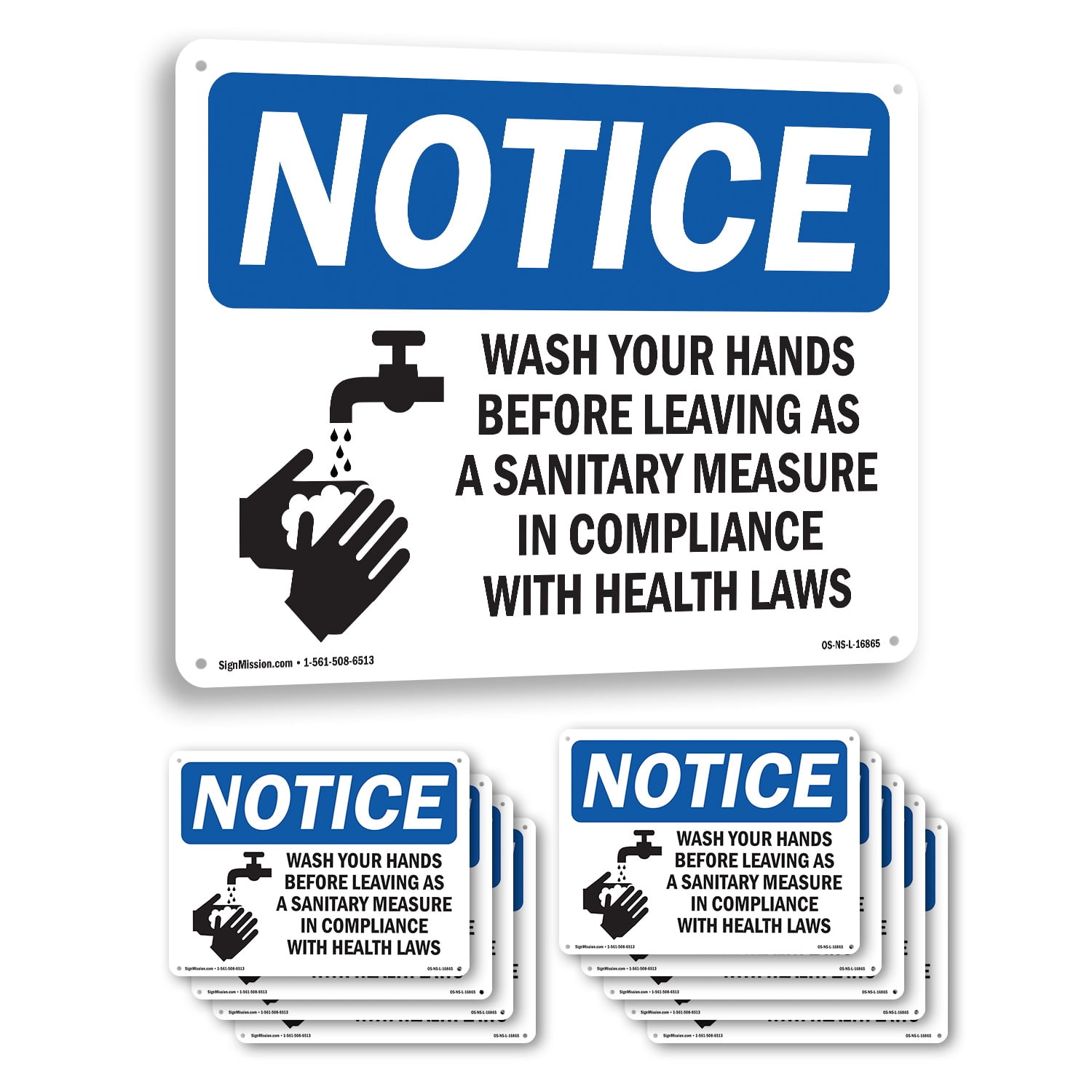Wash Your Hands Before Leaving In Compliance OSHA Notice Aluminum Sign ...
