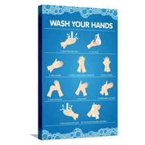 Wash Your Hands Canvas Wall Poster, 14.725" x 22.375"