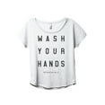thumbnail image 1 of Wash Your Hands Motherism Women's Fashion Slouchy Dolman T-Shirt Tee Heather White Medium, 1 of 3