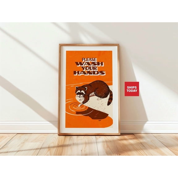 Wash Your Hands Nature Poster Outdoorsy Camper RV Art, Unframed Poster