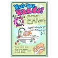thumbnail image 1 of Wash Your Hands Poster, Fun and Educational, Multi-color Cartoon, Unisex, Rectangular Bathroom, Office, School Nurse, Kids, Hand Hygiene Education, 1 of 1