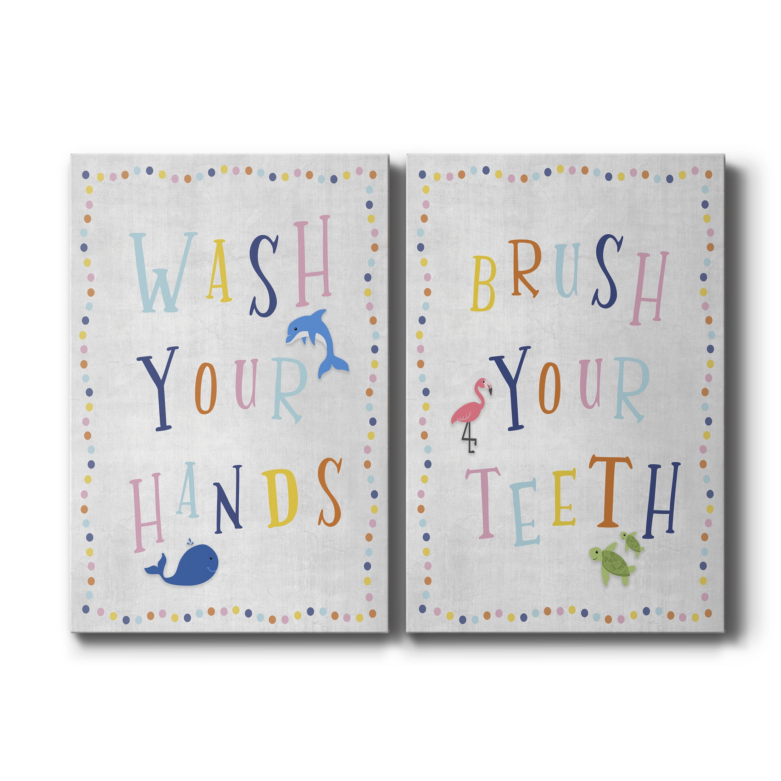 Wash Your Hands Premium Gallery Wrapped Canvas - Ready to Hang - Set of 2 - 8 x 12 Each