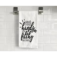 thumbnail image 1 of Wash Your Hands You Filthy Animal Flour Sack Tea Towel 27" x 27" Trifolded 100% Cotton Highly Absorbent Bathroom Kitchen Dish Towel Humourous Sarcastic Gift BTT015, 1 of 1