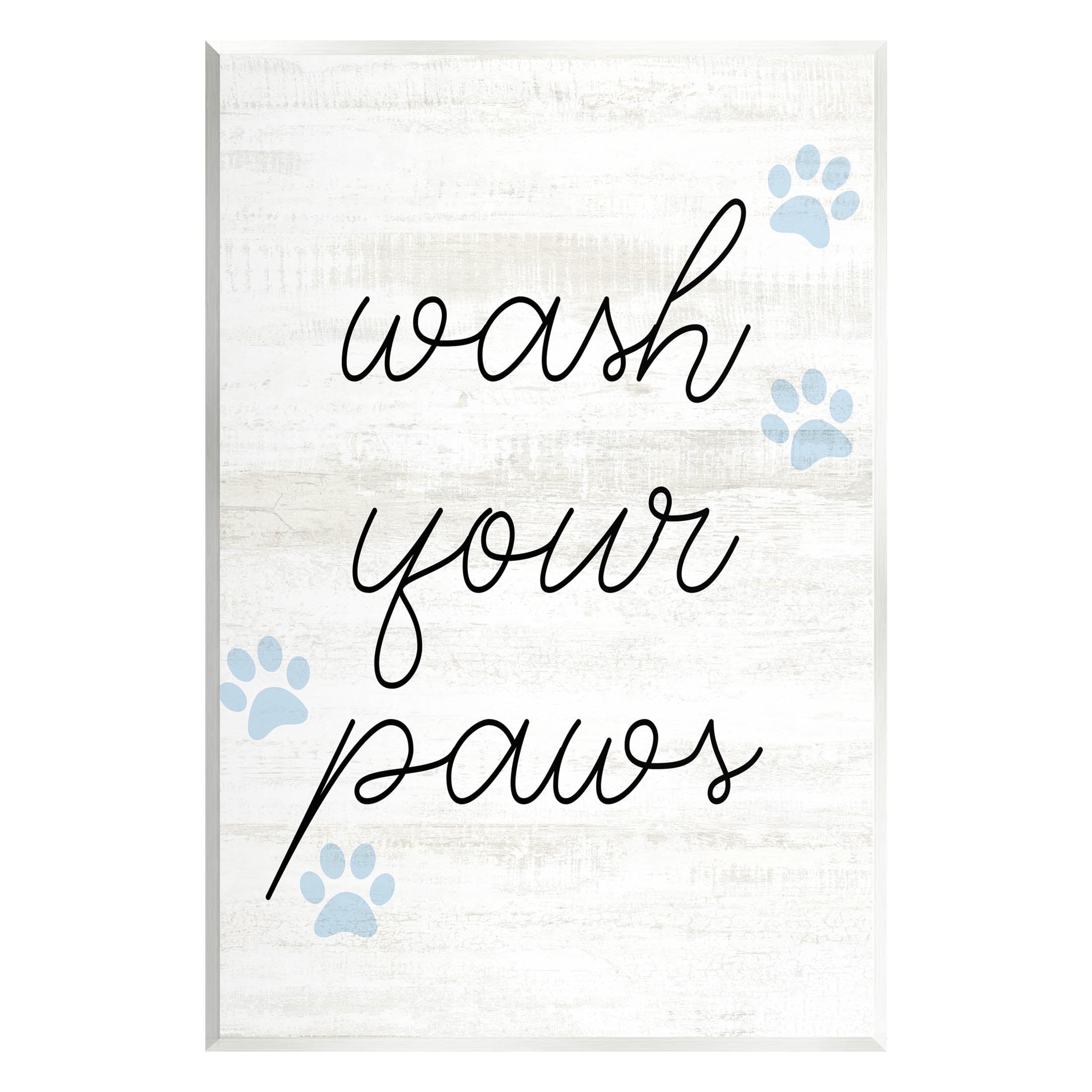 Wash Your Paws Pet Shapes Typography Graphic Art Unframed Art Print Wall Art