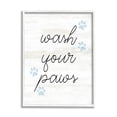 thumbnail image 1 of Wash Your Paws Pet Shapes Typography Graphic Art White Framed Art Print Wall Art, 1 of 7
