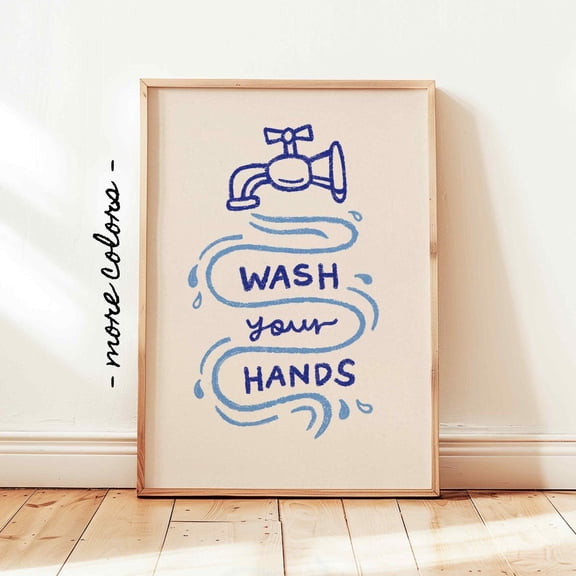 Wash Your S Minimalist Bathroom Tet Room Wall Decor Design1 Unframed Paper Print