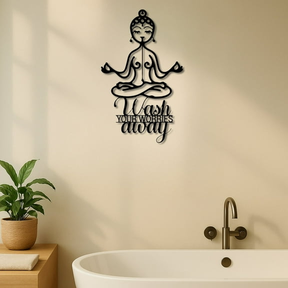 Wash Your Worries Away Bathroom Metal Wall Art