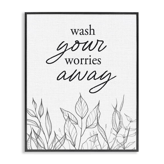Wash Your Worries Away Minimalist Black Framed Giclee Art, design by Lettered and Lined