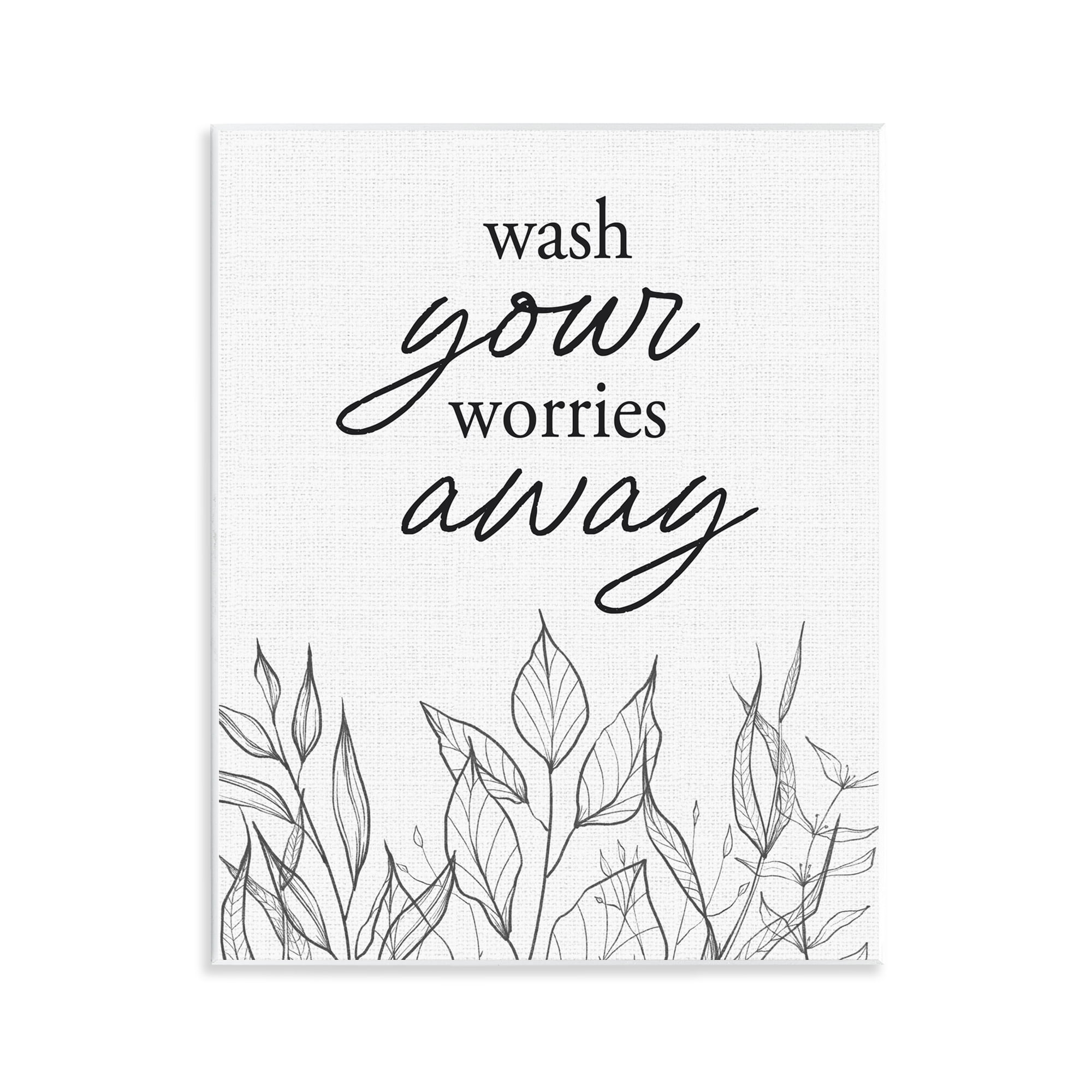 Wash Your Worries Away Minimalist Wall Plaque Art, design by Lettered and Lined