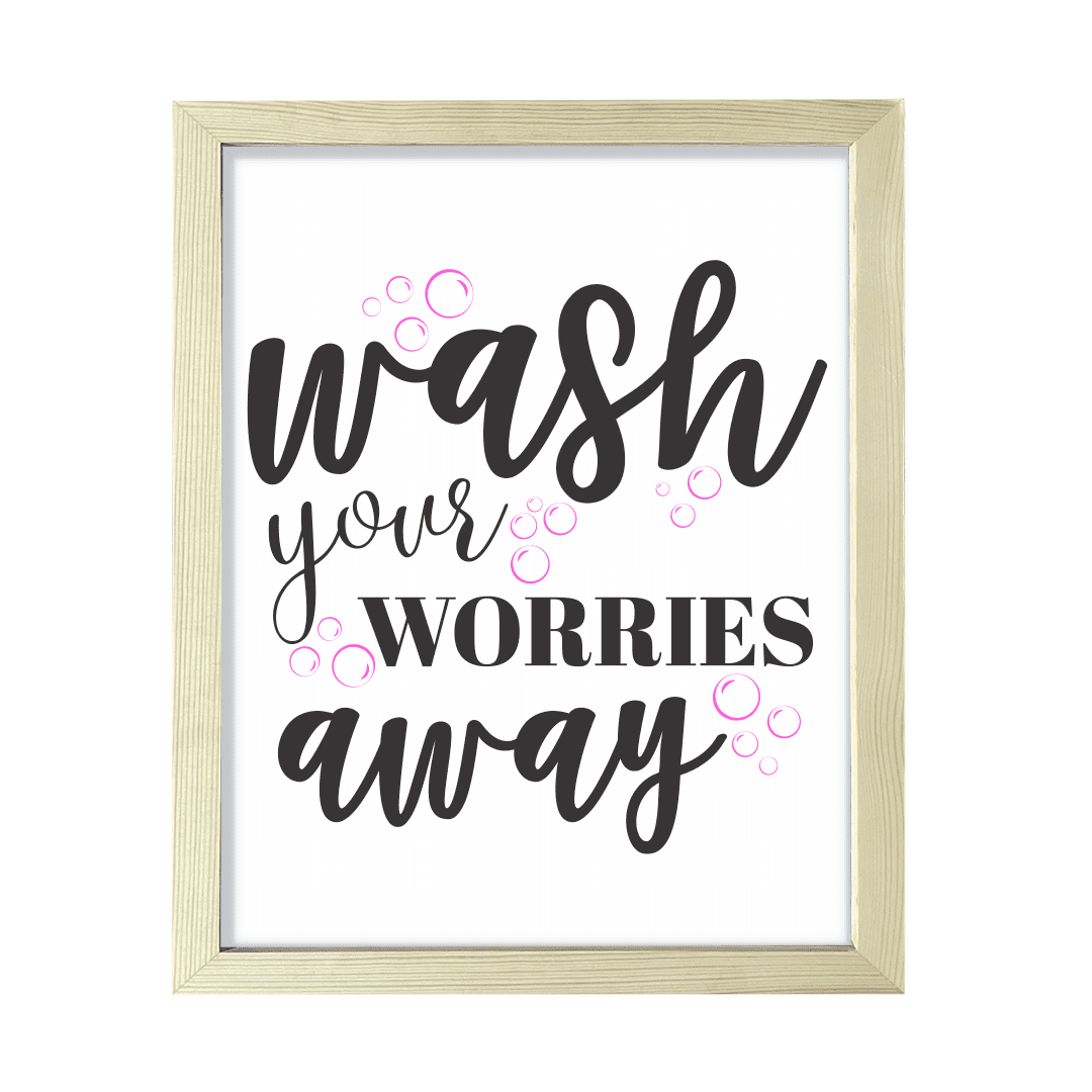Wash Your Worries Away (Pink Bubbles), Watercolor 11 x 14 UNFRAMED ...