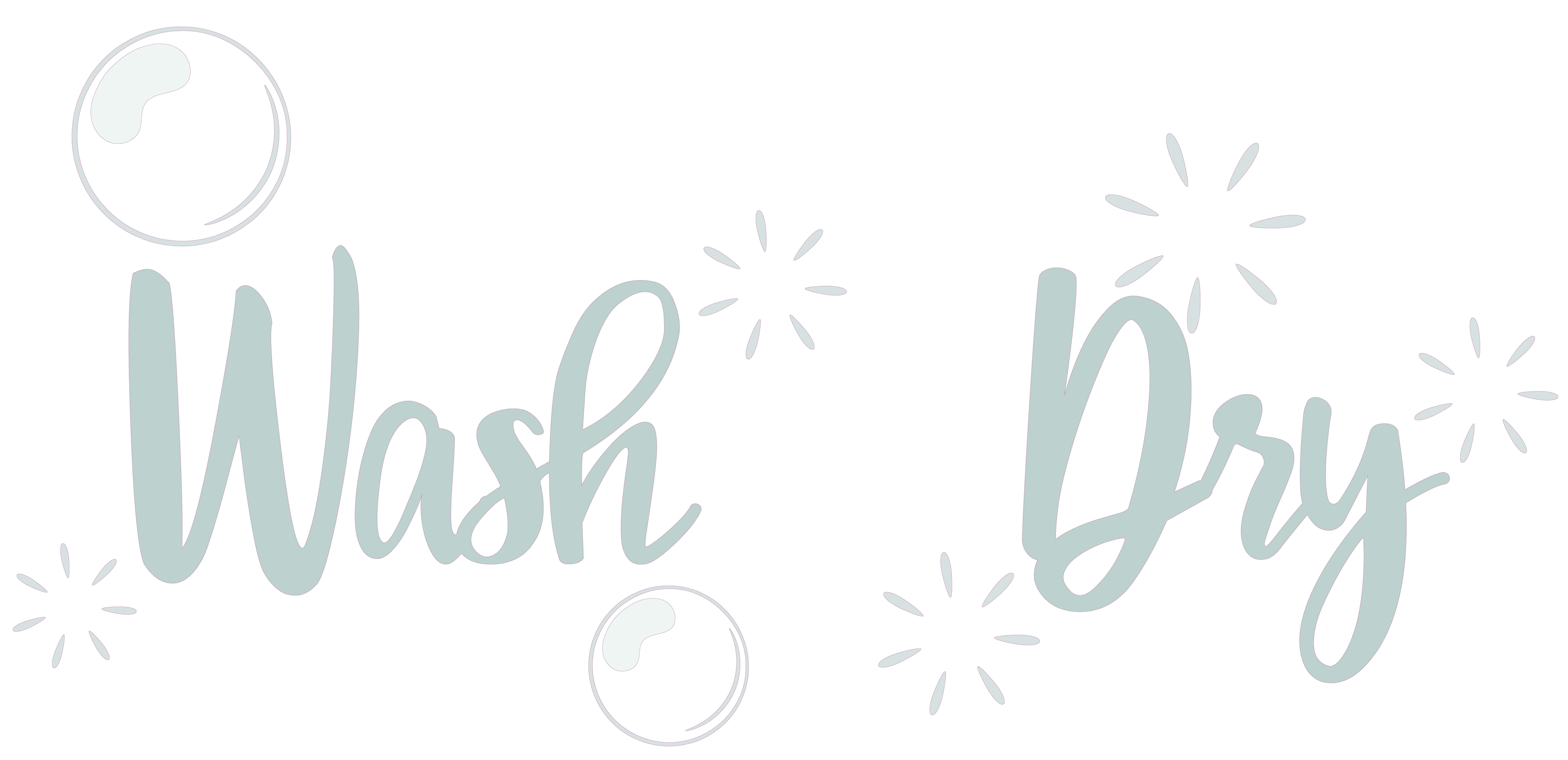 Wash and Dry Stickers for Laundry Machines Vinyl Decal - Washer and Dryer Combo with Bubble and Popped Designs for Laundry Room - 20" x 20"
