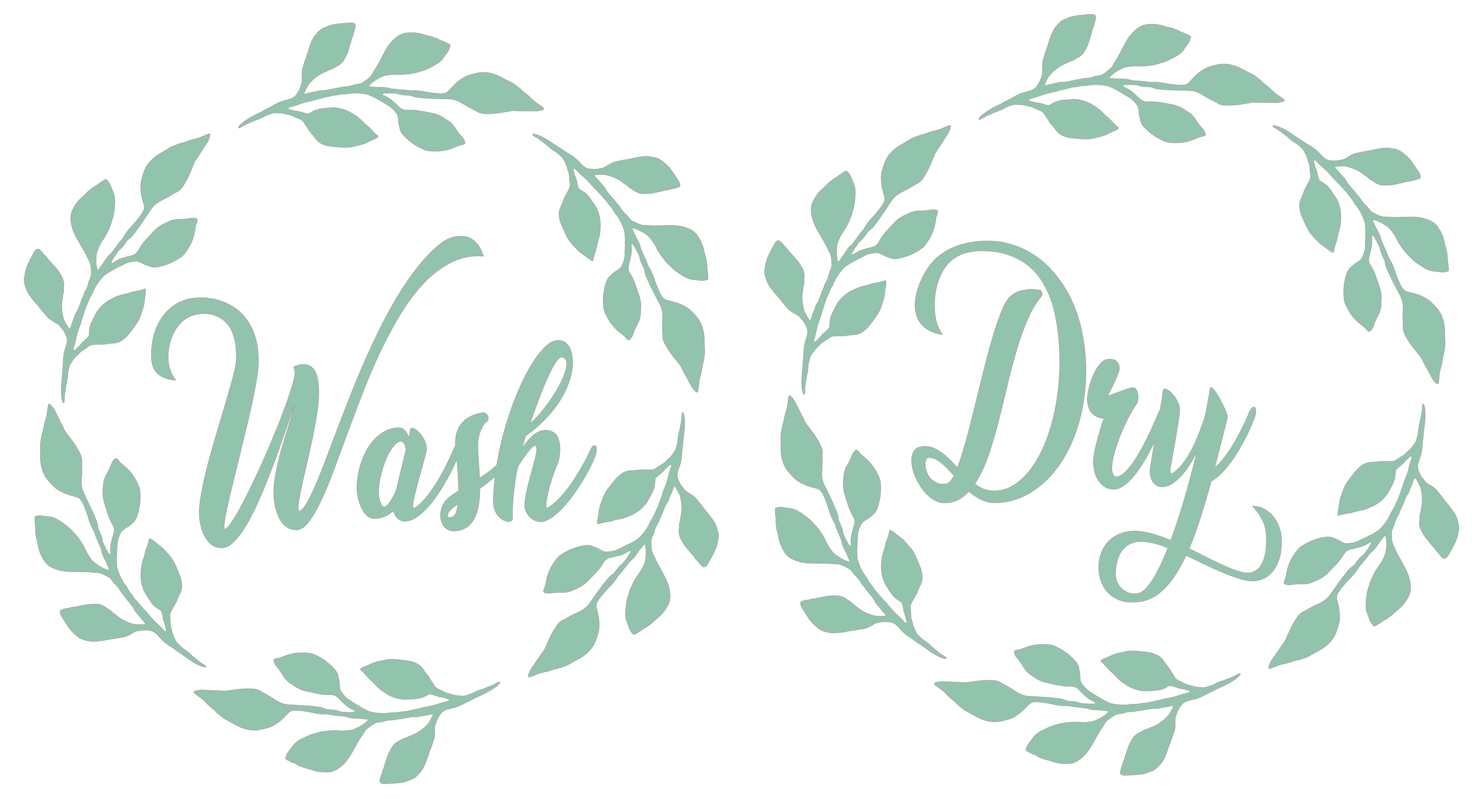 Wash and Dry Stickers for Laundry Machines Vinyl Decal Washer and