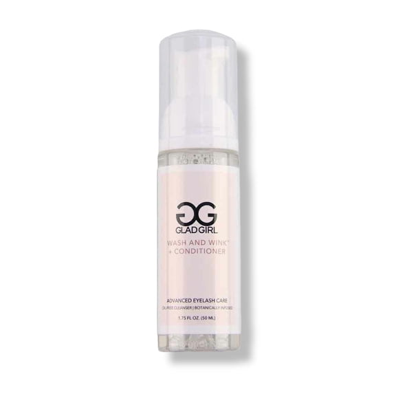 GladGirl Wash and Wink Eyelash Shampoo, Cleanses & Conditions Lashes, Vegan