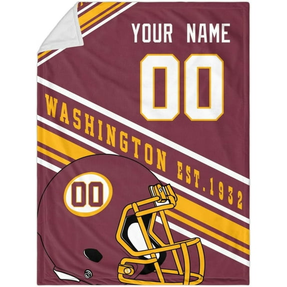 Wash1ngt0n Throw Blanket Custom Blanket Personalized Any Name & Number Bed Tapestry Gifts for Men 40"X50"