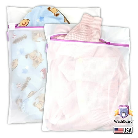 WashGuard -USA- Large Mesh Laundry Bags for Delicates, Lingerie and Bra Washing Bags, Essential for Clothes Protection in Washing Machine - Large 2 Pack