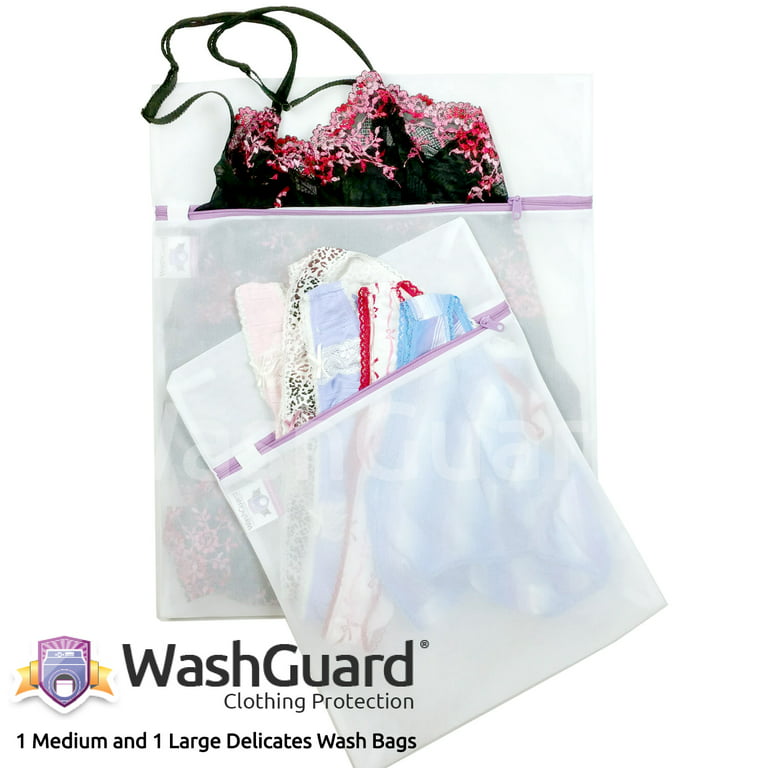 Washguard Lingerie Bags for Laundry - Premium, Zippered, Mesh Wash Bag Protects Delicates