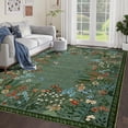 thumbnail image 1 of Washable 10x13 Area Rugs, Large Living Room Rug, Non-Slip Soft Floral Rugs for Bedroom, Botanical Area Rug Carpet for Dining Room Guest Room (Green,10'x13'), 1 of 7