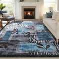 thumbnail image 1 of Washable 10x13 Large Area Rugs Geometric Floral Rugs Aesthetic Carpet Non Slip Accent Carpet Low Pile Non-Shedding Throw Carpet Grey, 1 of 9