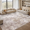 thumbnail image 1 of Uermei 10x14 Large Washable Rug: Modern Abstract Soft Non-Slip Indoor Area Rug - Low Pile Stain Resistant Foldable Rug for Living Room Bedroom Dining Room Office - Golden Brown, 1 of 10