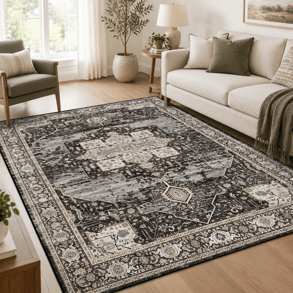 Washable 10x14 Area Rug - Soft Rugs For Living Room Stain Resistant ...