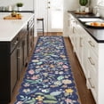 thumbnail image 1 of Washable 2'6x12 Hallway Runner Rug: Entryway Non Slip Floral Rug Farmhouse Soft Stain Resistant Carpet For Kitchen Bathroom Bedroom Low Pile Pet Friendly Floor Mat Living Room(2'6x12/purple), 1 of 8