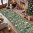 thumbnail image 1 of Washable 2'6x12 Hallway Runner Rug: Soft Entryway Kitchen Floral Runners Non Slip Water Resistant Bathroom Floor Mat Light Weight Carpet For Living Room Bedroom (2'6x12 Floral/green), 1 of 9