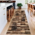 thumbnail image 1 of Memoryfield Washable 2' x 6' Runner Rug, Foldable Geometric Printed Carpet, Soft Low Pile Abstract Floor Mats, Non Shedding Floor Covering for Bedroom Living Room, Brown, 1 of 6
