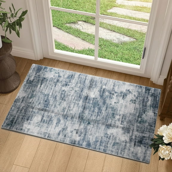 Socomw 2'x3' Entryway Rug, Washable Door Mat with Rubber Backing Modern Minimalist Non-Slip Soft Low Pile Carpet for Front Door, Entryway, Bathroom