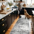 thumbnail image 1 of Washable 2x10 Kitchen Area Rug: Entryway Abstract Rug Runner Soft Bedroom Besides Floor Mat Non-slip Indoor Farmhouse Carpet For Bathroom Living Room Stain Resistant Family(2x10 Black/grey), 1 of 8