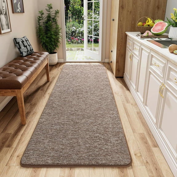 Washable 2x6 Runner Rug for Hallway, Long Runner Rugs wtih Soft Memory Foam for Bedroom, Non Slip Backing Carpet Runners for Hallways, Kitchen, Bathroom, Entryway Home Decor, Matte Brown