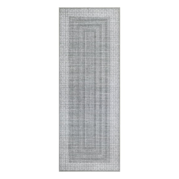 Washable 2x6ft Runner Rug – Modern Geometric, Non-Slip, Low Pile Hallway Carpet for Bedroom, Kitchen, Laundry, Entryway – Soft, Mark Resistant, Thin Floor Cover – Gray