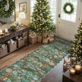 thumbnail image 1 of Washable 2x8 Hallway Runner Rug: Water-resistant Kitchen Rug Soft Bedroom Carpet Non-slip Indoor Hardwood Floor Mat For Entryway Bathroom Dining Room Boho Decorative Home Decor(2x8  Floral/green), 1 of 8