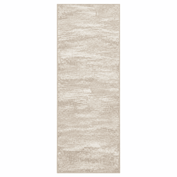Washable 3x12 Kitchen Runner Rug - Modern Abstract Non Slip Carpet for Hallway Entryway Indoor Low Pile Bedroom Living Room Long Rugs Ultra Soft Home Decor Floor Mat for Bathroom Laundry 3x12 Beige