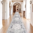 thumbnail image 1 of Washable 3x16 Runner Rug for Hallway - Vintage Long Kitchen Carpets with Non Slip Backing Indoor Ultra Soft Stain Resistant Rugs for Living Room Bedroom Home Decor Floor Mat for Bathroom 3x16 Grey, 1 of 6