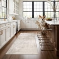 thumbnail image 1 of Washable 3x5 Kitchen Area Rug: Non-slip Abstract Water-resistant Entryway Doormat Soft Sink Fridge Bedroom Carpet Low Pile Stain-resistant Bathroom Laundry Neutral Faded Floor Mat(3x5 Beige/cream), 1 of 8