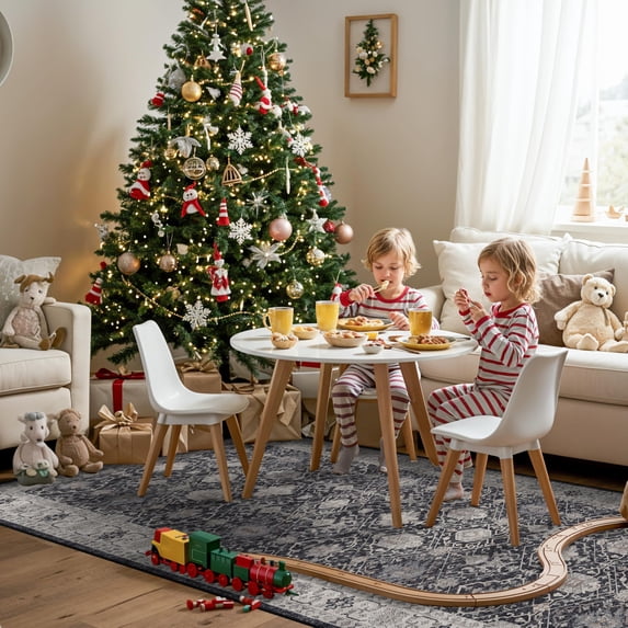 Washable 4x12 Hallway Runner Rug: Vintage Soft Carpet For Living Room Bedroom Stain Resistant Area Rug With Non-slip Backing Entryway Kitchen Thin Floor Mat Bathroom Dining Room(black 4x12)