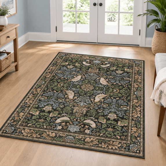 Washable 4x6 Area Rug For Living Room - Soft Moody Kitchen Office Large ...