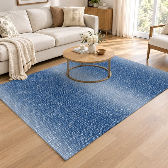 Washable 4x6 Area Rugs for Dorm Room, Bedroom, Navy Blue Ombre Non-Slip ...