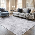 thumbnail image 1 of Washable 5x7 Abstract Area Rug - Large Living Room Area Rugs Modern Stain Resistant Indoor mat for Bedroom Dining Room Non Slip Rubber Backing Thin Super Soft Room Decor Floor Carpet 5X7 Grey, 1 of 9