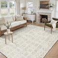 thumbnail image 1 of 5x7 Washable Area Rug Non-Slip Low Profile Soft Boho Distressed Rug for Living Room, Bedroom, Dining Room, Office, Beige, 1 of 13