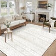 thumbnail image 1 of 5x7 Washable Area Rug Non-Slip Low Profile Soft Boho Distressed Rug for Living Room, Bedroom, Dining Room, Office, Beige, 1 of 13