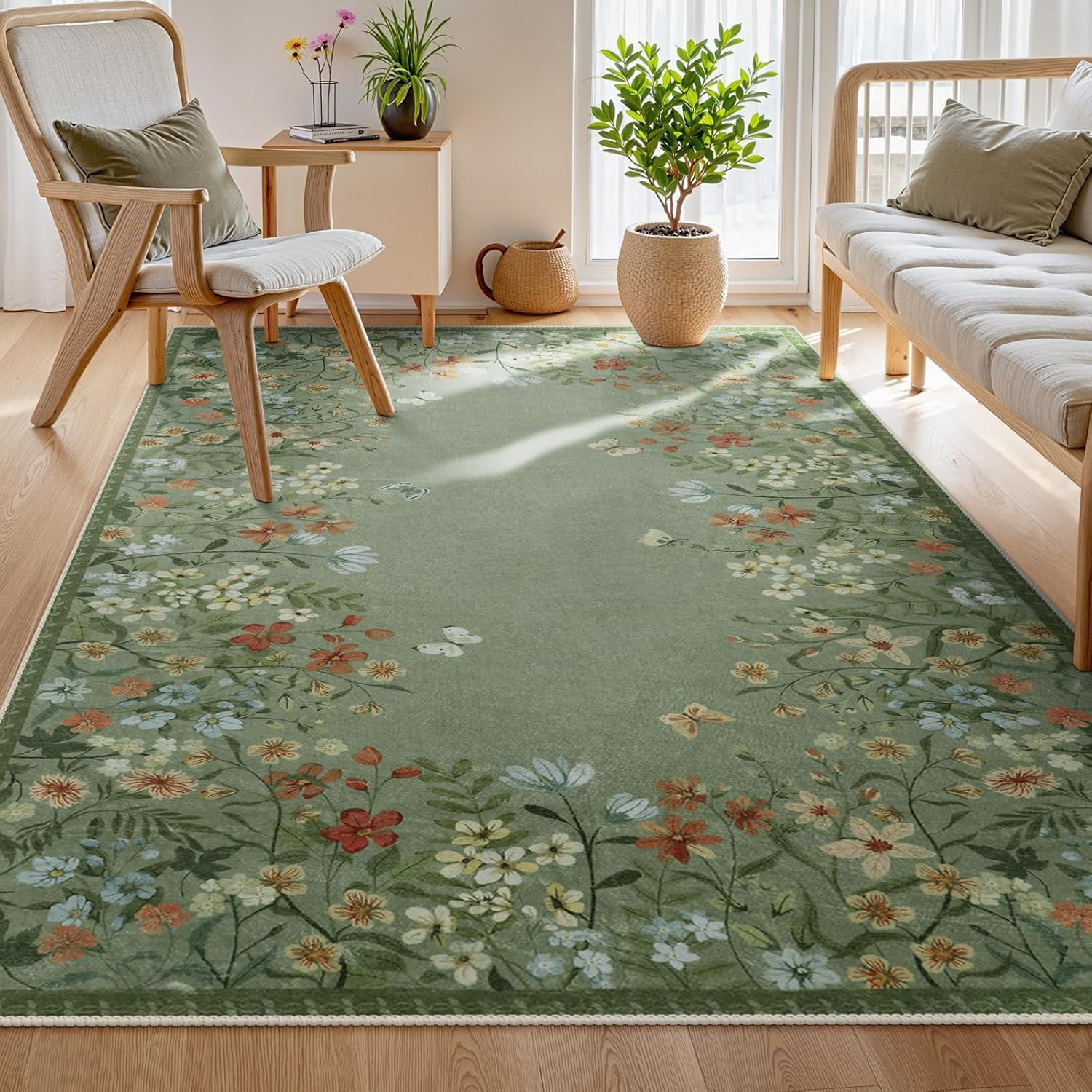Green Area Rugs 5x7