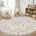 thumbnail image 1 of Washable 6ft Circle Round Rug: 6x6 Low-pile Circular Rug For Living Room Bedroom Cute Office Area With Tpr Rubber Backing Soft Stain-resistant Carpet Bathroom Entryway Dorm(6round Beige), 1 of 8